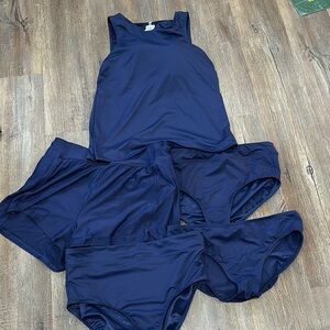 Lands’ End Swim lot 10 12 14 navy blue
